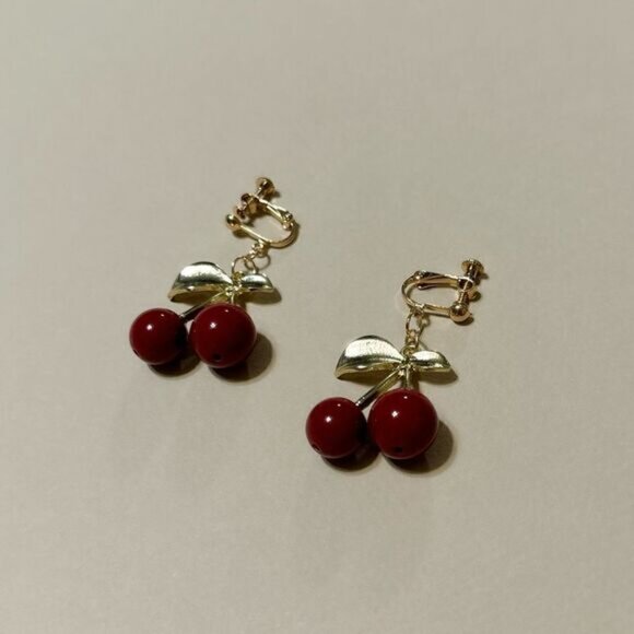 Cherry  earrings  N723 - Picture 3 of 4